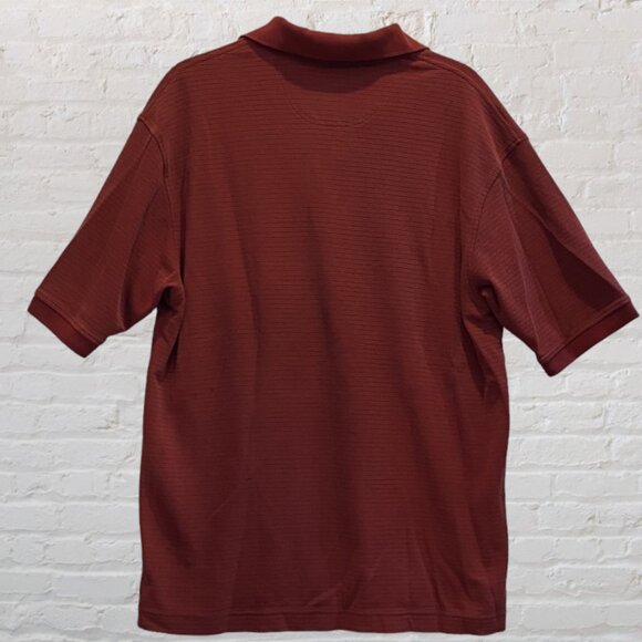 DOCKERS -- Polo Shirt, Large Man, Short Sleeved, Pullover, Rust Colored - Picture 7 of 8